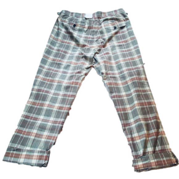 Banana Republic Madras Plaid Suit Pants Adjustable Waistband Grunge Academia - Picture 1 of 14